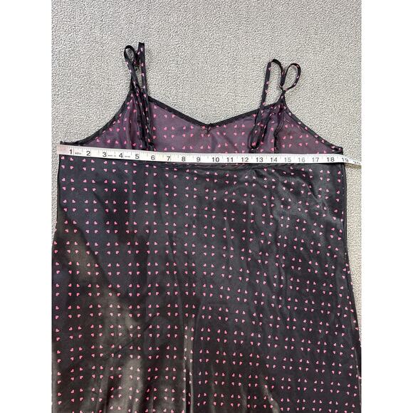 APT. 9 Slip Dress Satin Mini Lingerie Heart Print Black Pink Size XL - Picture 7 of 8